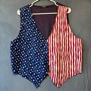 111 Main Vest Americana Patriot Silky Lightweight Made in USA Independence L/XL